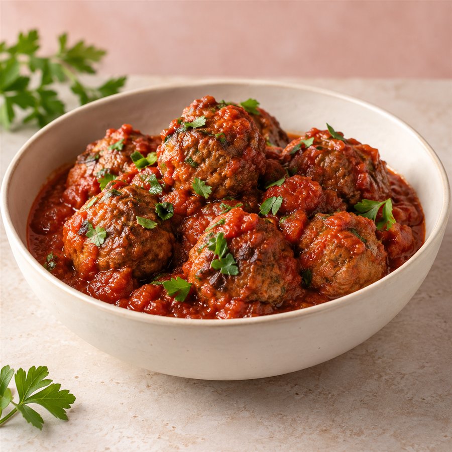 Homemade meatballs in sauce
