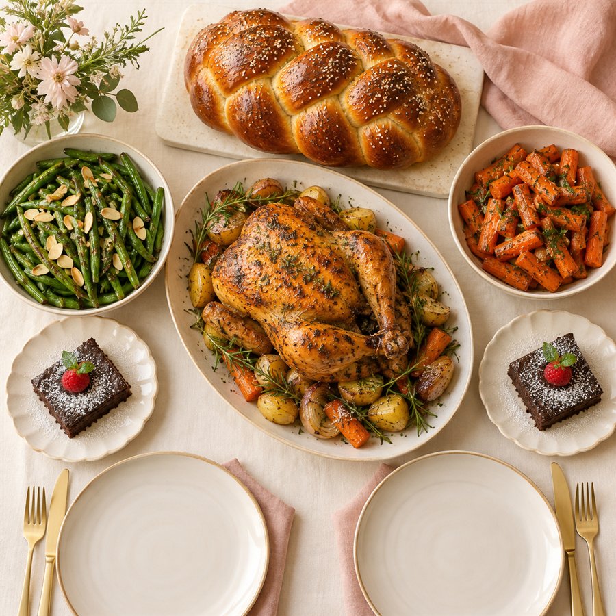 Shabbat dinner package arranged for two